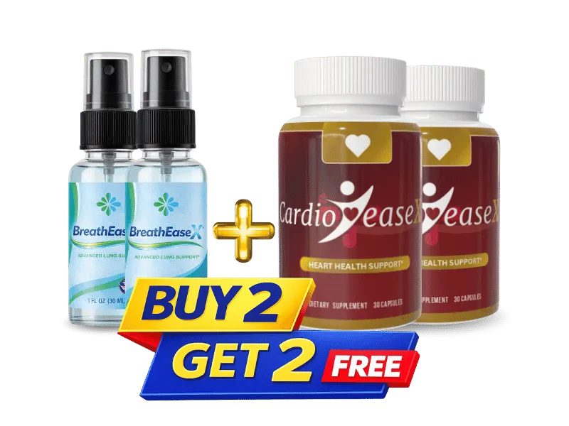 BreathEaseX + CardioEaseX™ lung and heart wellness support capsules
